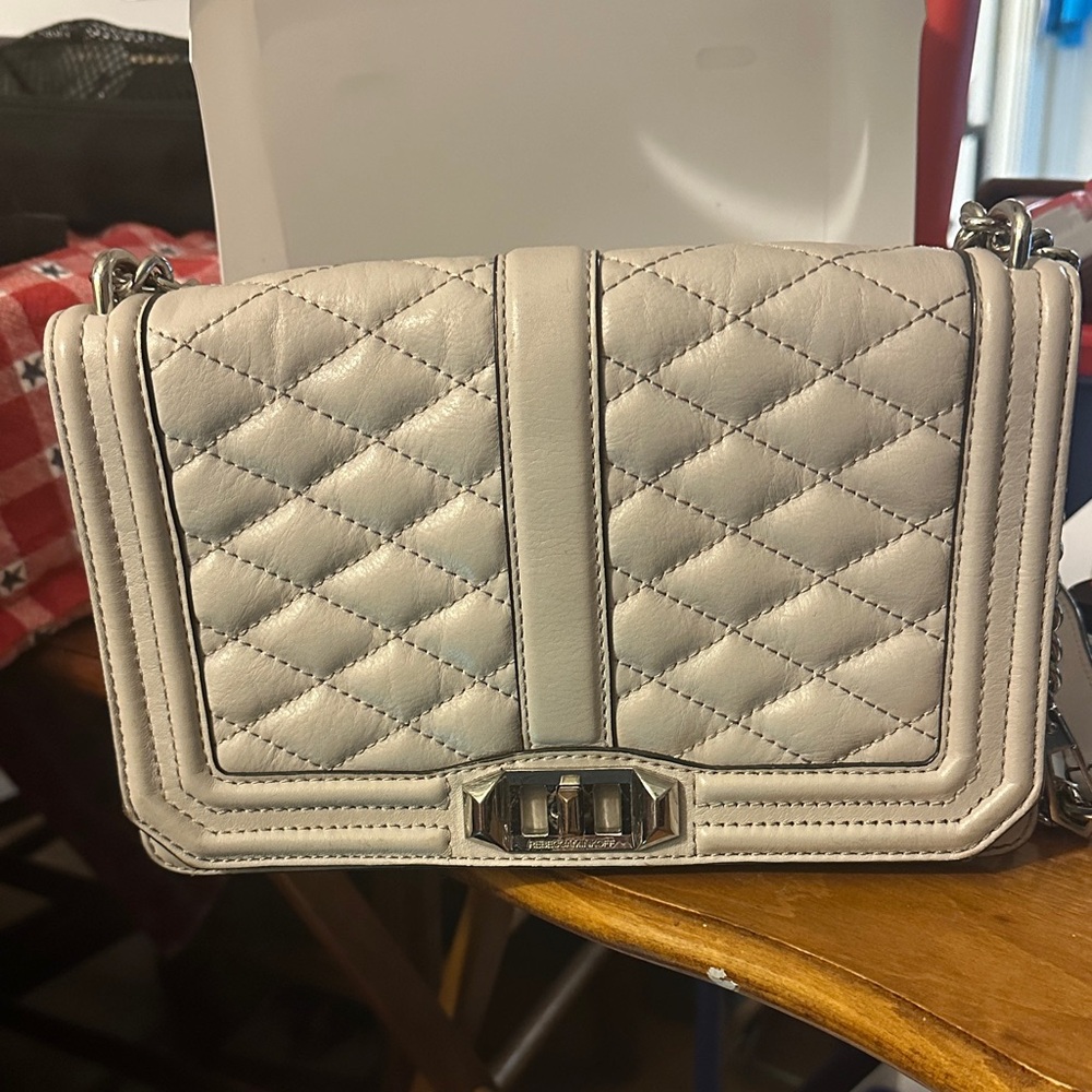Rebecca Minkoff Quilted Cream Crossbody Bag